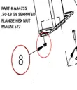 .50-13 G8 SERRATED FLANGE HEX NUT MAGNI 577 - Part No. AA4755