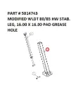 Serco Modified 80/85 Heavy-Duty Stabilizer Leg Weldment, 16" x 16" Pad with Grease Hole (Part 5014743)