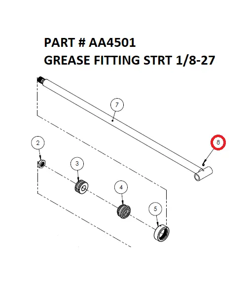 GREASE FITTING STRT 1/8-27 - Part No. AA4501