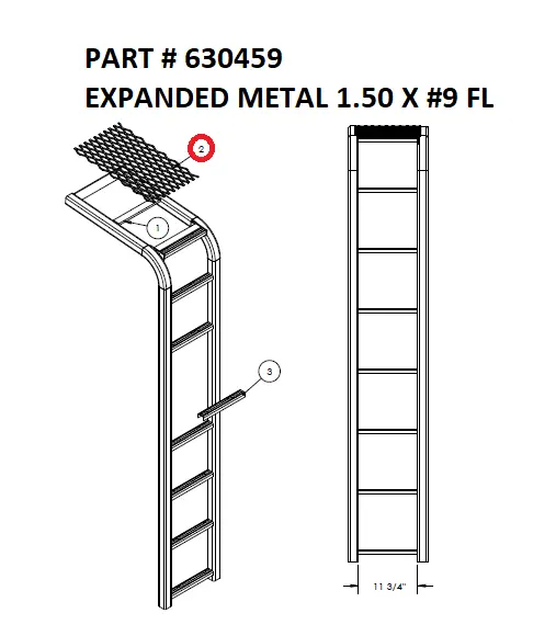 EXPANDED METAL 1.50 X #9 FL - Part No. 630459