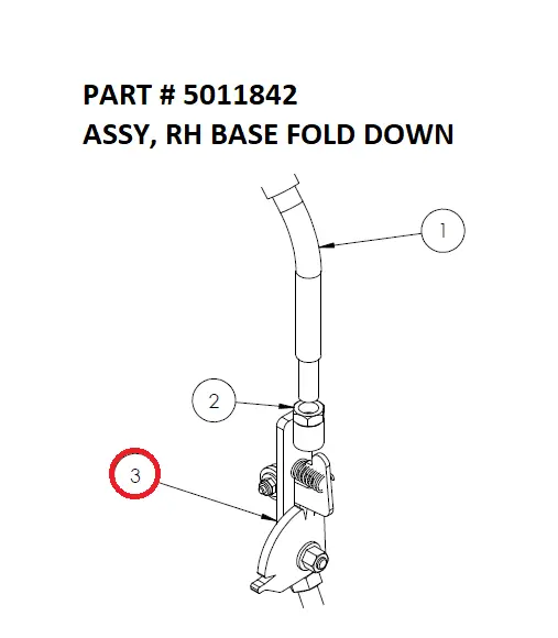 Serco 8500 Right-Hand Base Fold Down Assembly (Part 5011842)
