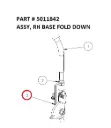 Serco 8500 Right-Hand Base Fold Down Assembly (Part 5011842)