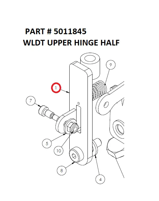 WLDT UPPER HINGE HALF - Part No. 5011845