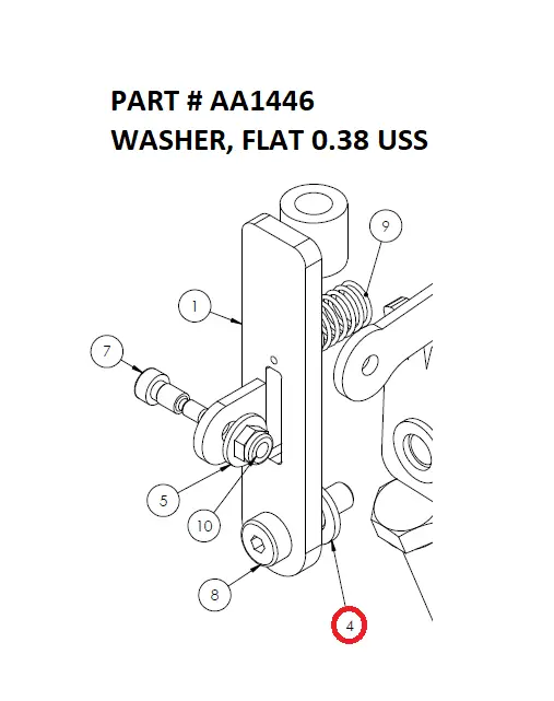 WASHER, FLAT 0.38 USS - Part No. AA1446