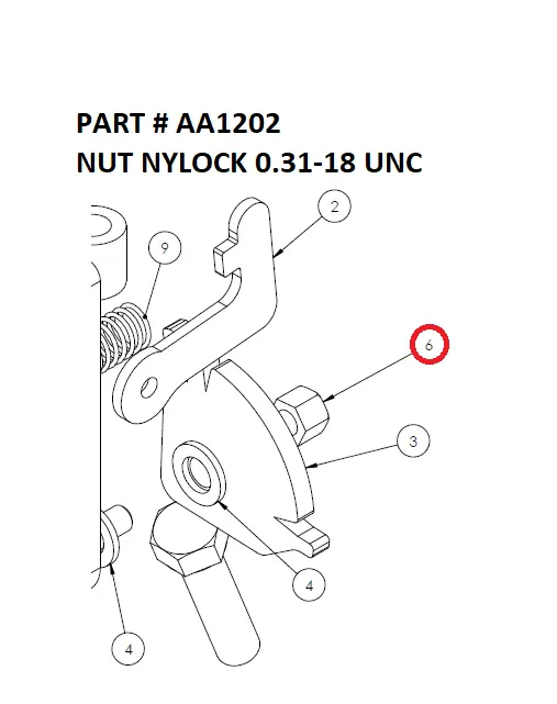 NUT NYLOCK 0.31-18 UNC - Part No. AA1202