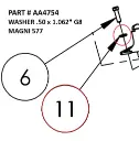 WASHER .50 x 1.062" G8 MAGNI 577 - Part No. AA4754