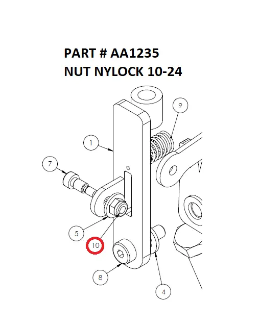 Nylock Nut 10-24 for Serco 8500 (Part AA1235)