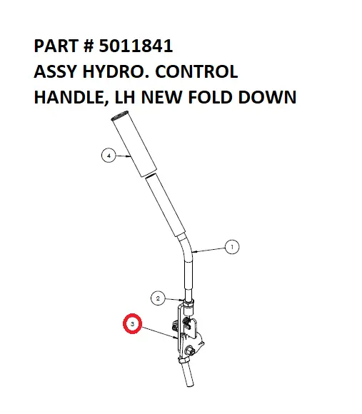 ASSY HYDRO. CONTROL HANDLE, LH NEW FOLD DOWN - Part No. 5011841