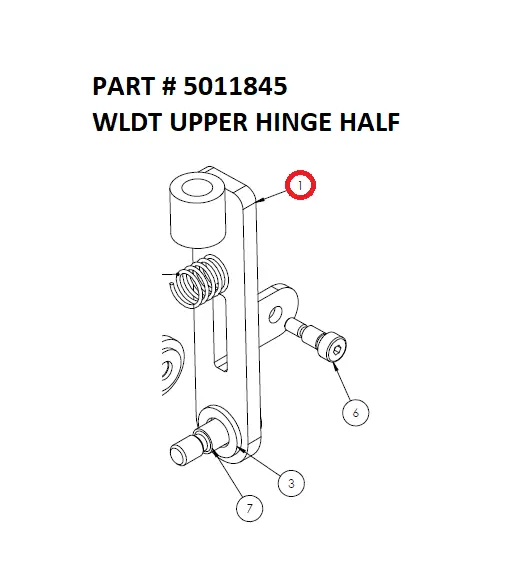 WLDT UPPER HINGE HALF - Part No. 5011845