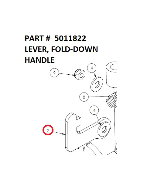 LEVER, FOLD-DOWN HANDLE - Part No. 5011822