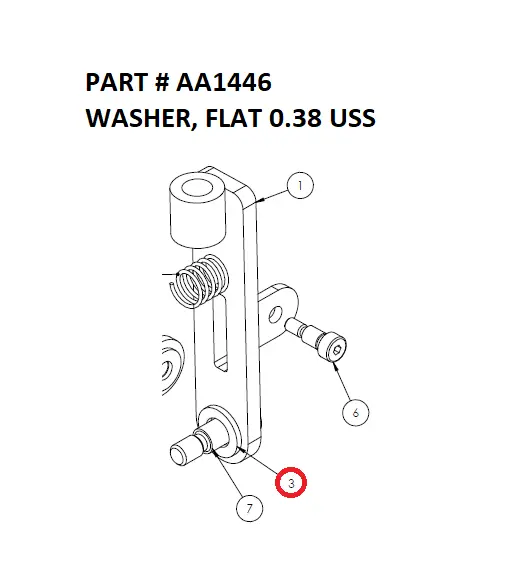 WASHER-FLAT 0.38 USS - Part No. AA1446