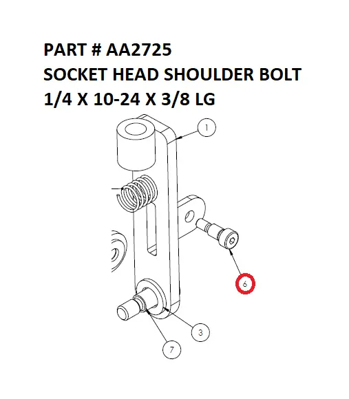 SOCKET HEAD SHOULDER BOLT 1/4 X 10-24 X 3/8 LG - Part No. AA2725