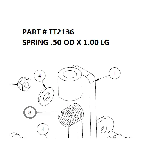 SPRING .50 OD X 1.00 LG - Part No. TT2136