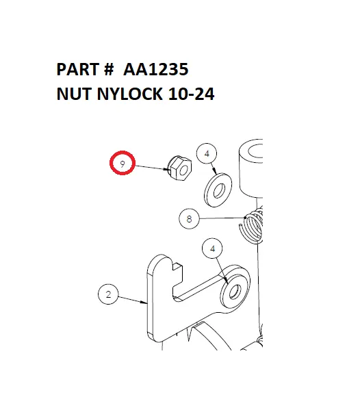 NUT NYLOCK 10-24 - Part No. AA1235