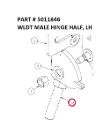WLDT MALE HINGE HALF, LH - Part No. 5011846