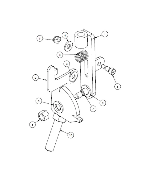 ASSY HYDRO. CONTROL HANDLE, LH NEW FOLD DOWN 5011841