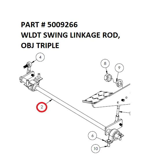 Serco 8500 Swing Linkage Rod Weldment, OBJ Triple (Part 5009266)