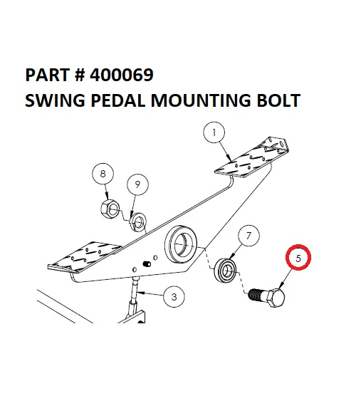 SWING PEDAL MOUNTING BOLT - Part No. 400069
