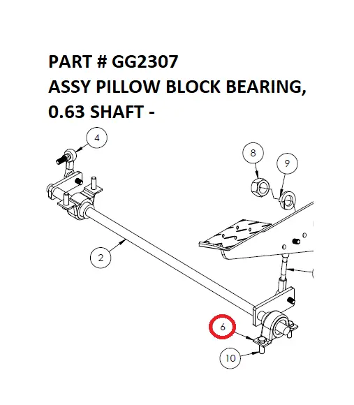 ASSY PILLOW BLOCK BEARING, 0.63 SHAFT - Part No. GG2307