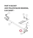 ASSY PILLOW BLOCK BEARING, 0.63 SHAFT - Part No. GG2307