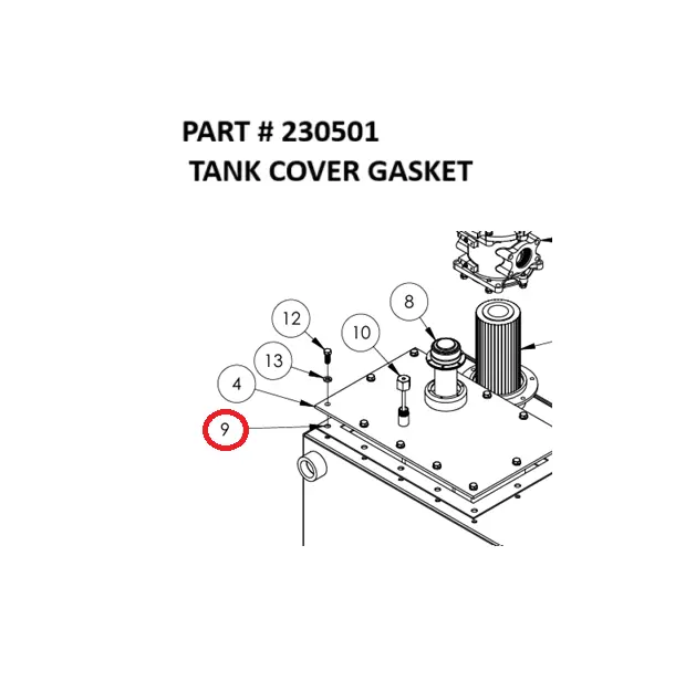  TANK COVER GASKET - Part No. 230501