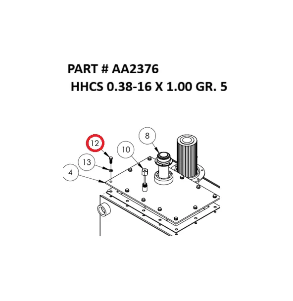  HHCS 0.38-16 X 1.00 GR. 5 - Part No. AA2376