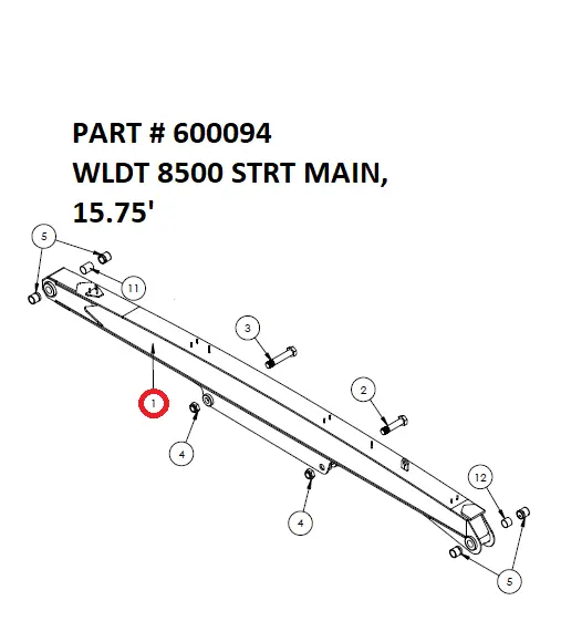 WLDT 8500 STRT MAIN, 15.75' - Part No. 600094