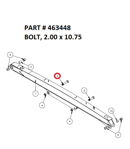 BOLT, 2.00 x 10.75 - Part No. 463448