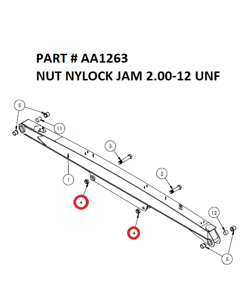 NUT NYLOCK JAM 2.00-12 UNF - Part No. AA1263