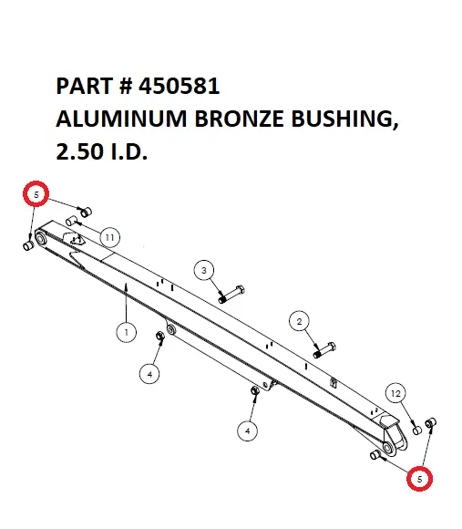 ALUMINUM BRONZE BUSHING, 2.50 I.D. - Part No. 450581
