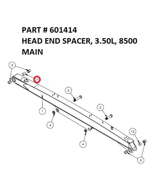 Serco Head End Spacer, 3.50L, 8500 Main (Part 601414)