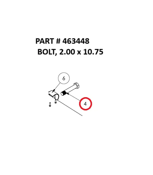  BOLT, 2.00 x 10.75 - Part No. 463448