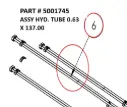ASSY HYD. TUBE 0.63 X 137.00 - Part No. 5001745