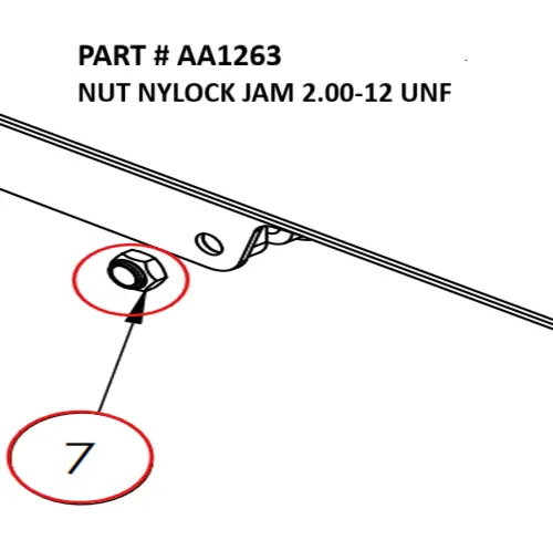 NUT NYLOCK JAM 2.00-12 UNF - Part No. AA1263