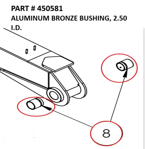 ALUMINUM BRONZE BUSHING, 2.50 I.D. - Part No. 450581