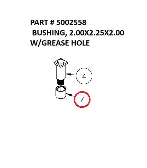  BUSHING, 2.00X2.25X2.00 W/GREASE HOLE - Part No. 5002558