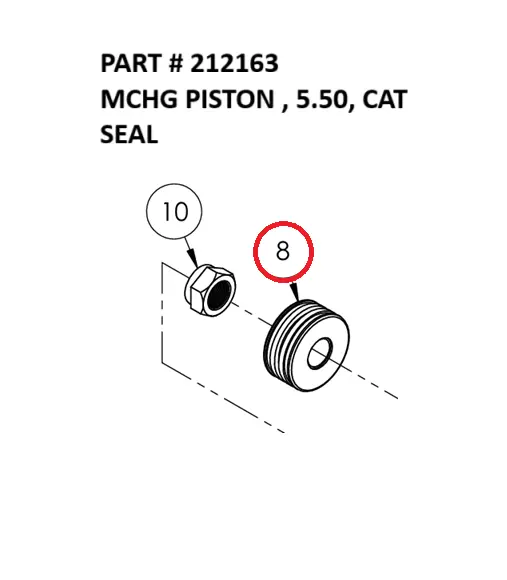 Serco 8500 Machined Piston, 5.5", CAT Seal (Part 212163)