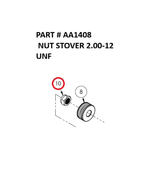  NUT STOVER 2.00-12 UNF - Part No. AA1408