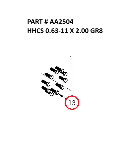  HHCS 0.63-11 X 2.00 GR8 - Part No. AA2504