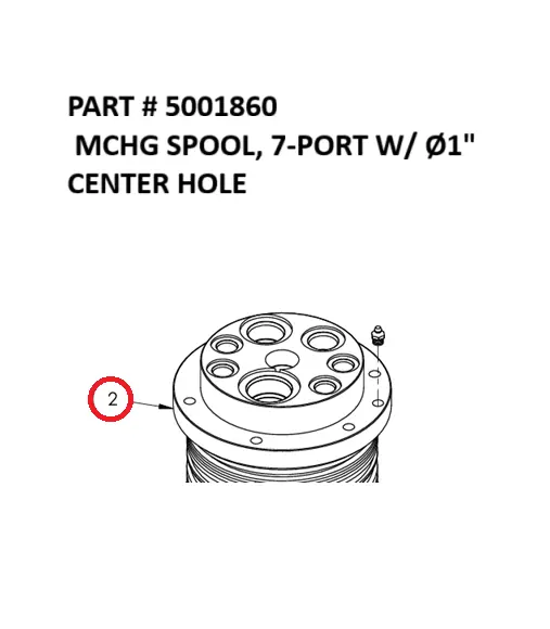 MCHG SPOOL, 7-PORT W/ Ø1" CENTER HOLE - Part No. 5001860