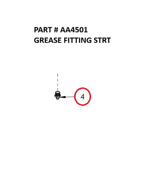 GREASE FITTING STRT - Part No. AA4501
