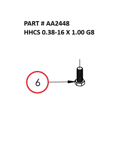  HHCS 0.38-16 X 1.00 G8 - Part No. AA2448