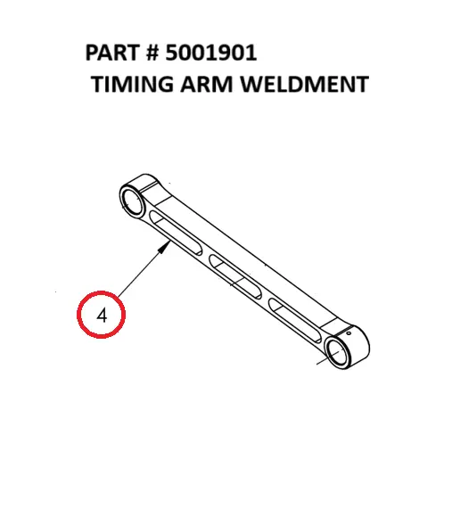 TIMING ARM WELDMENT - Part No. 5001901
