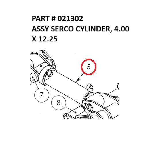 Serco 8500 Hydraulic Cylinder Assembly, 4" x 12.25" (Part 021302)