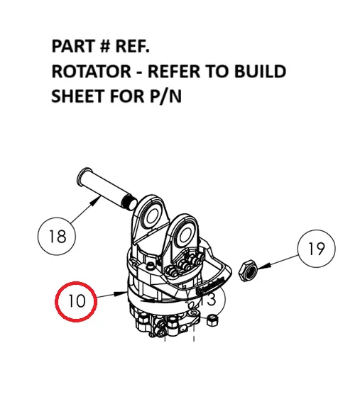 ROTATOR - REFER TO BUILD SHEET FOR P/N - Part No. REF.