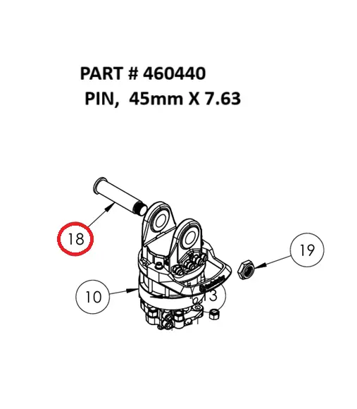 PIN,  45mm X 7.63 - Part No. 460440