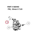 PIN,  45mm X 7.63 - Part No. 460440