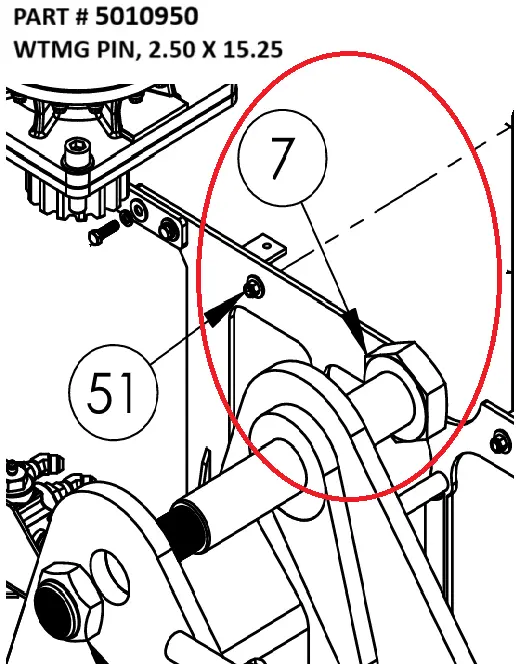 WTMG PIN, 2.50 X 15.25 - Part No. 5010950