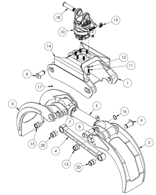 ASSY SERCO 1/4 CORD COMBINATION GRAPPLE 680978 