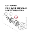 Serco 8500 Machined Gland 4.00 with 2.50 Bore BT/BR Rod Seals (Part 210935)